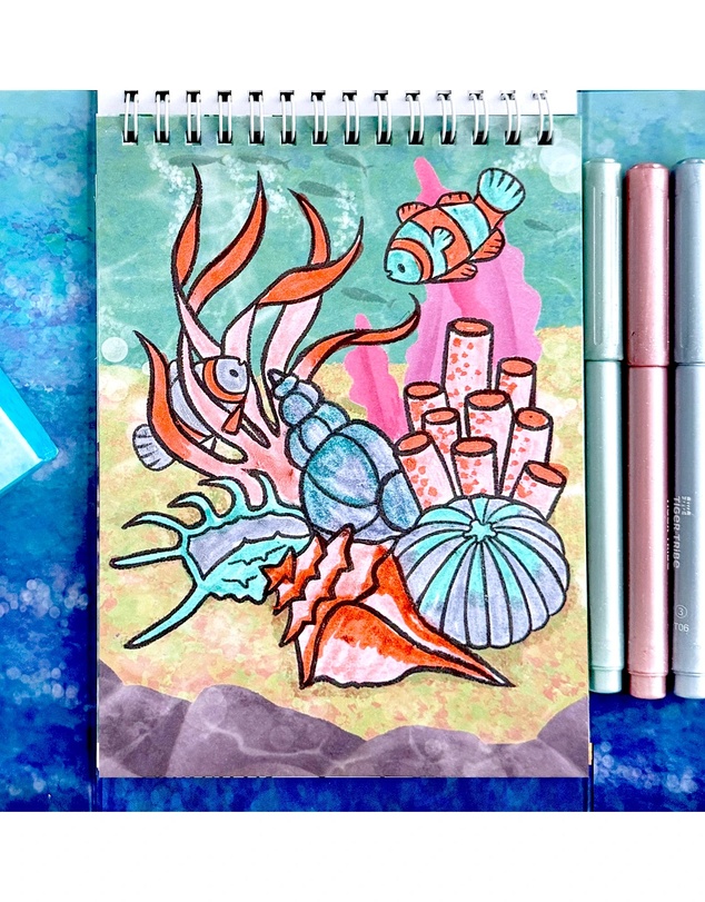 Tiger Tribe - Shimmer Colouring Set - Sea Life