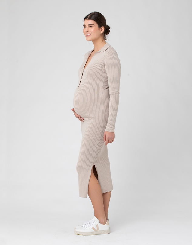Ripe Maternity - Sammy Knit Polo Nursing Dress