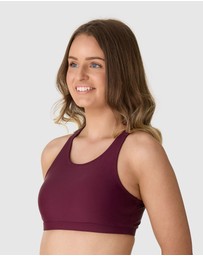 Modest Mermaid - Burgundy Dusk Bikini crop top