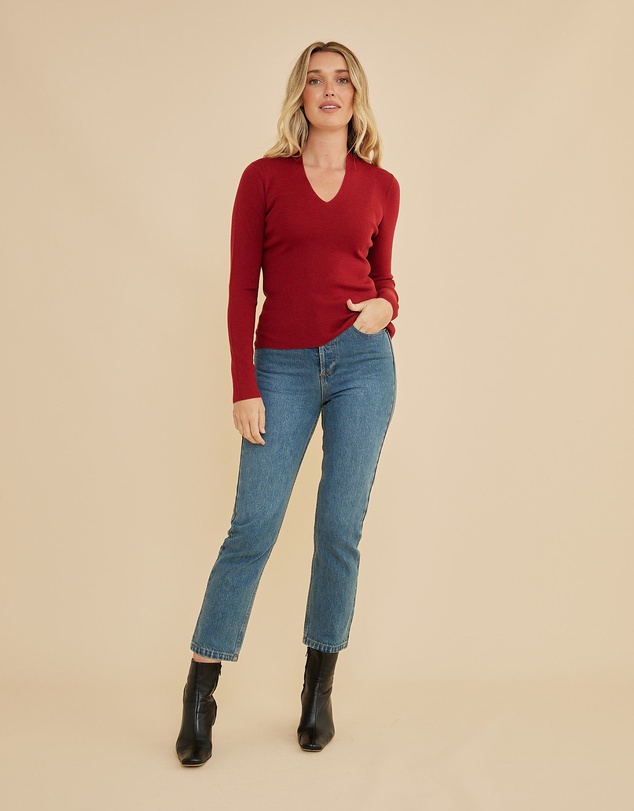 Amelius - Aire Merino Knit V Neck Top