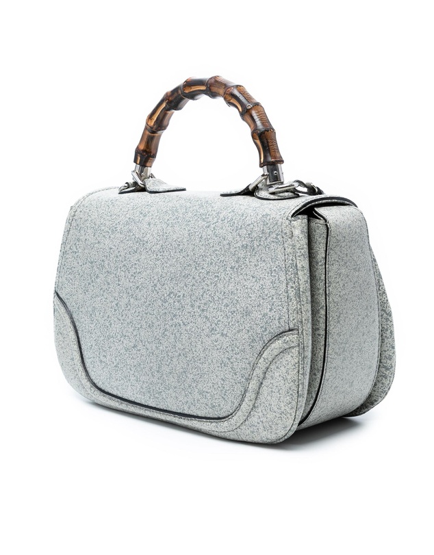 Pre-Loved by Azura Reborn - Pre-Loved Large Speckled Leather New Bamboo Top Handle Bag