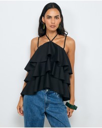 AERE - Giselle Tiered Halter Top