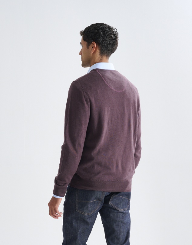 3 Wise Men - 3 Wise Men Fisher V Neck Merino Knit - Merlot