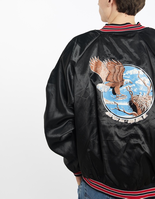 Vintage by The Real Deal - Pre Loved - Vintage 1989 Eagle Wildlife Satin Bomber Jacket