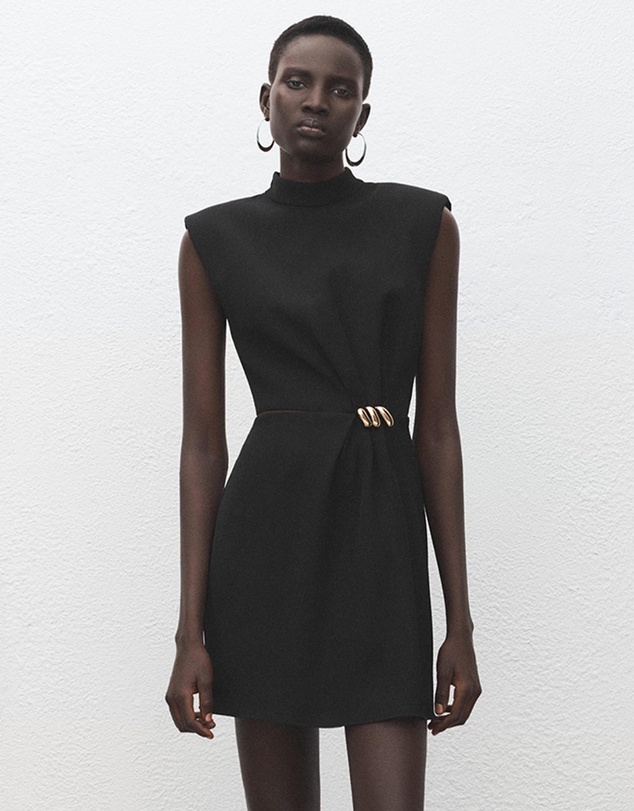 M.N.G - Dress With Metal Embellishment And Cut-Out