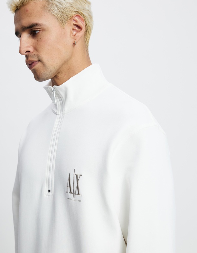 Armani Exchange - Chest Logo Half Zip Sweatshirt