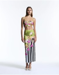 Muma World - Mixed Floral Canopy Beaded Column Skirt