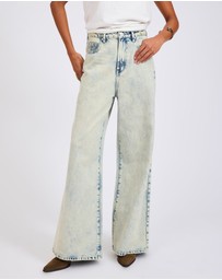 ONE TEASPOON - Love Machines Mid Waist Super Wide Leg Denim Jeans - Ambrosia Blue