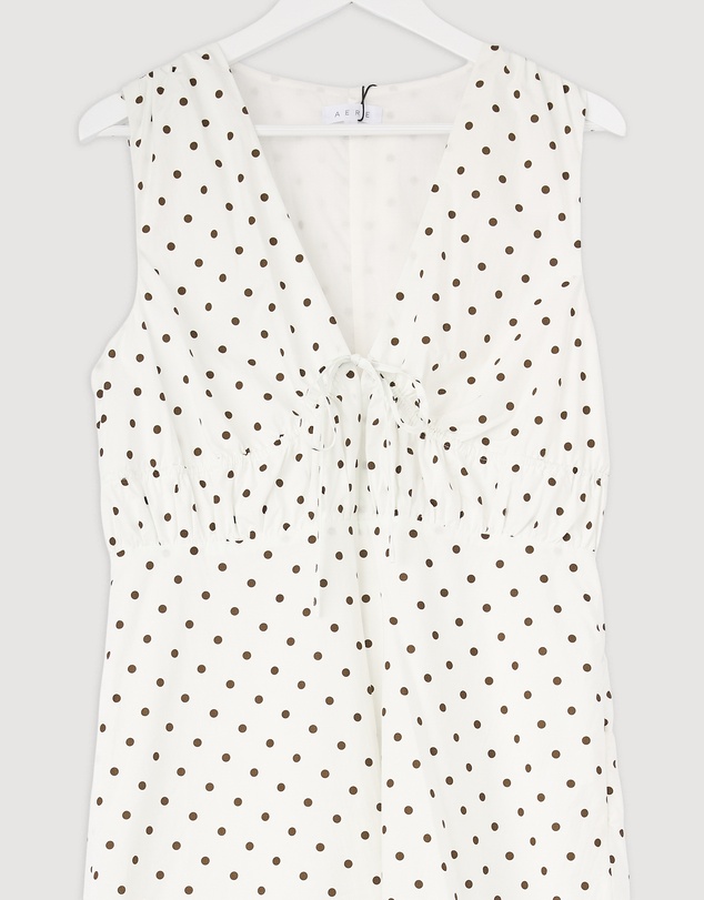 Revibe - Repaired AERE Juniper Tie Front Cotton Midi Dress - AU 14