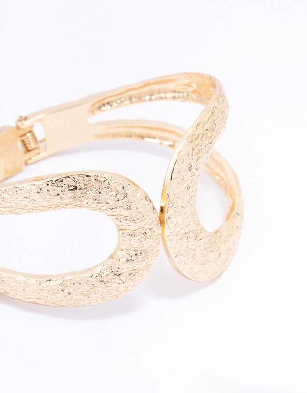 Lovisa - Gold Hammered Hinge Bangle