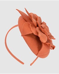 Max Alexander - Felt Orange Winter Pillbox Fascinator
