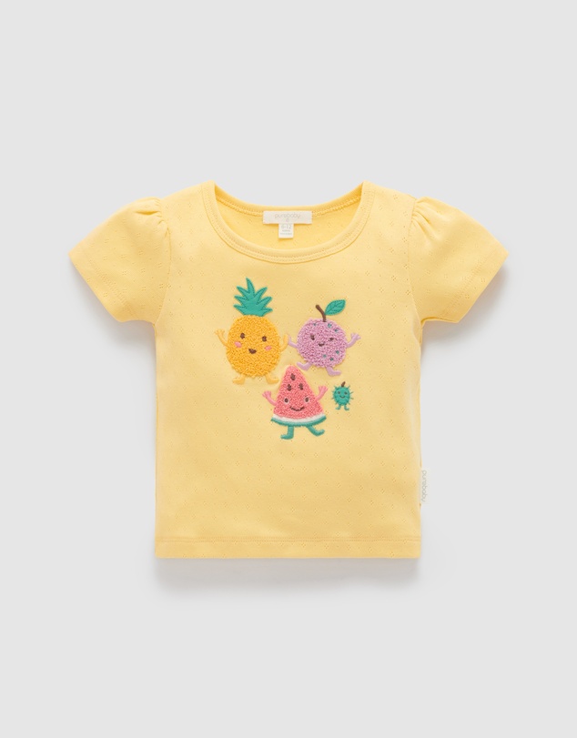 Purebaby - Pointelle Tee -Kids-Babies