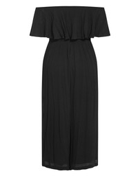City Chic - Plus size Emery Off Shoulder Jumpsuit - black
