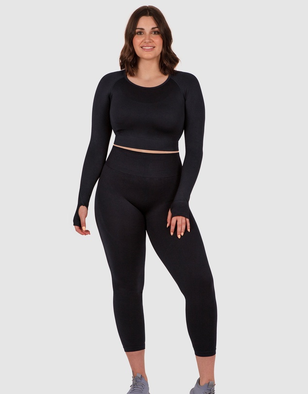 B Free Intimate Apparel - Seamless High Waist 3/4 Capri Leggings