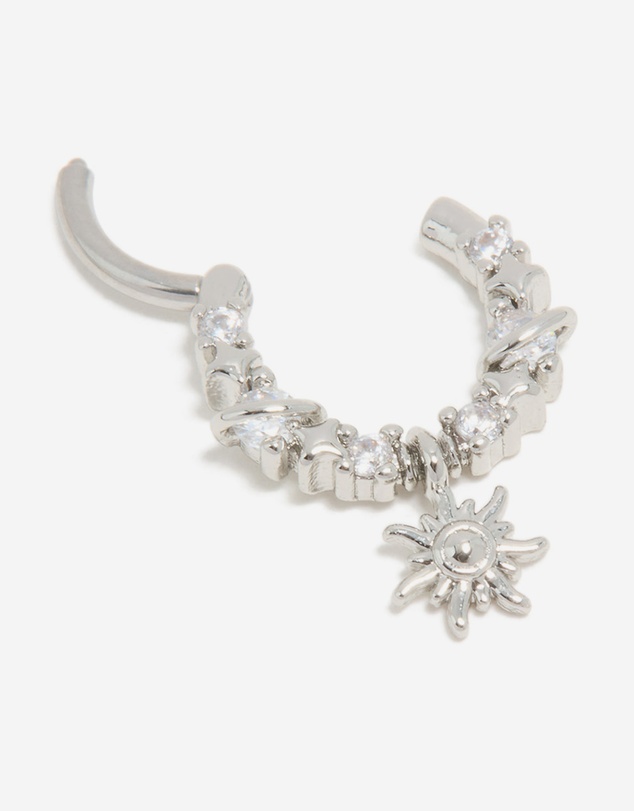 Lovisa - Surgical Steel Cubic Zirconia Celestial Star Drop Clicker Ring