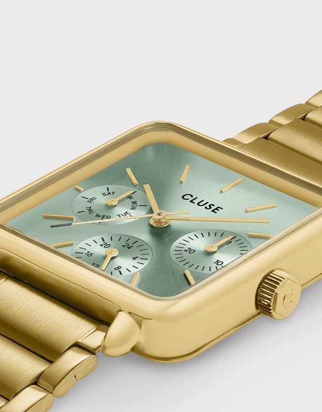 Cluse - La Tetragone Multifunction Sage Green/Gold Link
