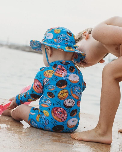 Budgy Smuggler - Kids Onesie Swim Bundle in Donuts UPF 50+