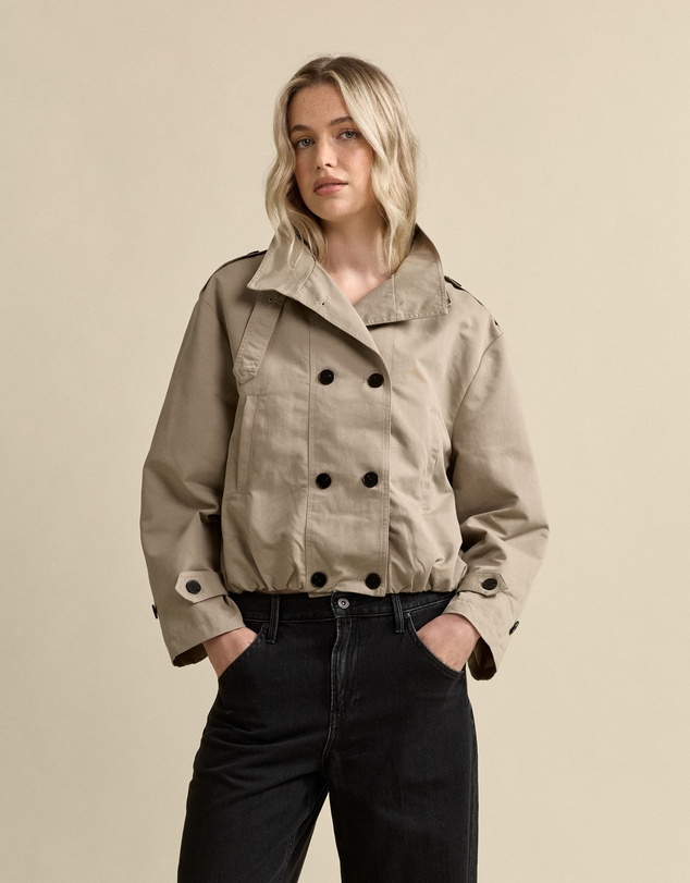MVN - Cropped Funnel Trench Coat
