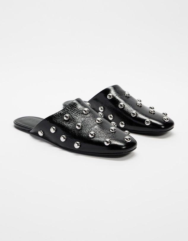 AERE - Lola Leather Stud Flats