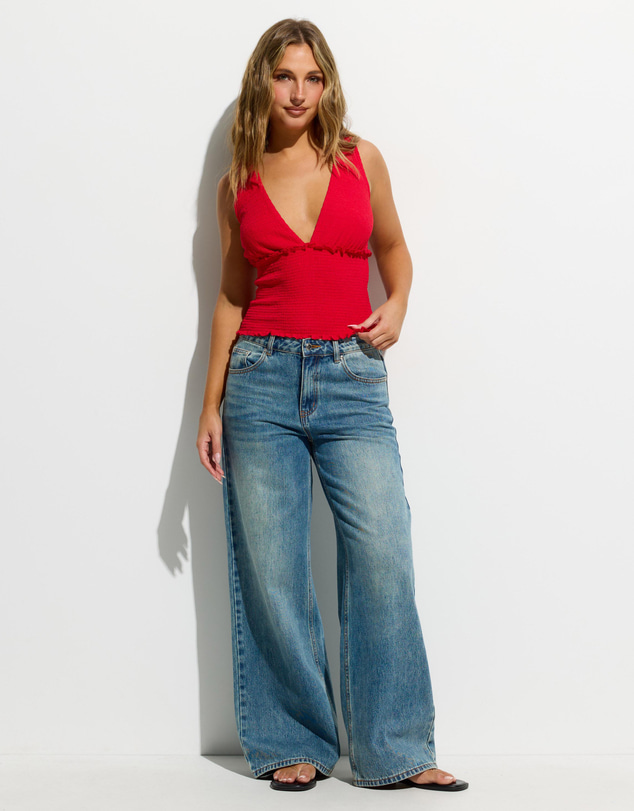 Dazie - Denny V Neck Top