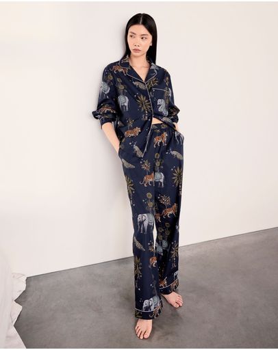 Night Time Jungle Scene Navy