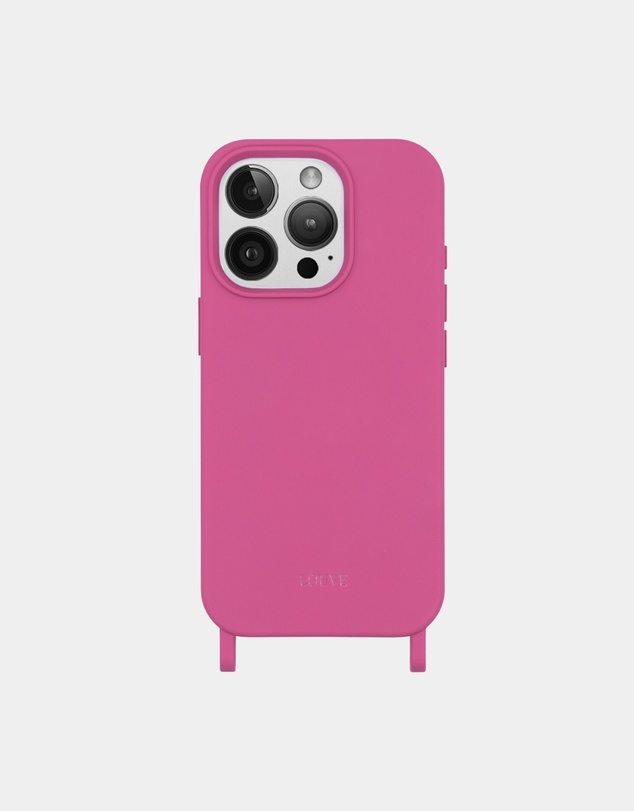 LOUVE COLLECTION - Hot Pink Case + Moon Pearl Chain
