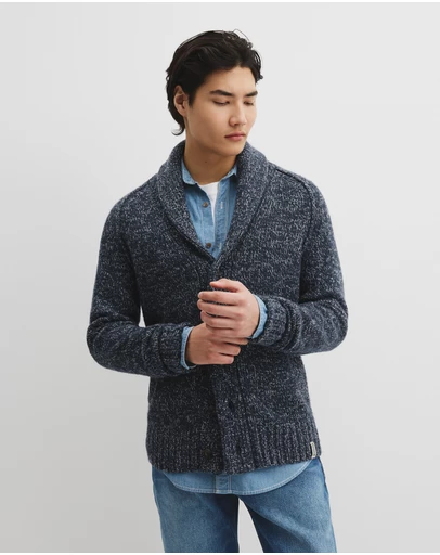 Country Road - Workwear Merino Wool Blend Shawl Cardigan