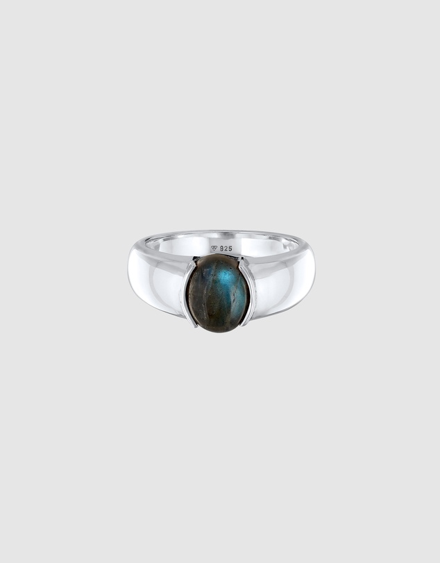Kuzzoi - ICONIC EXCLUSIVE - Signet Ring with Labradorite in 925 Sterling Silver