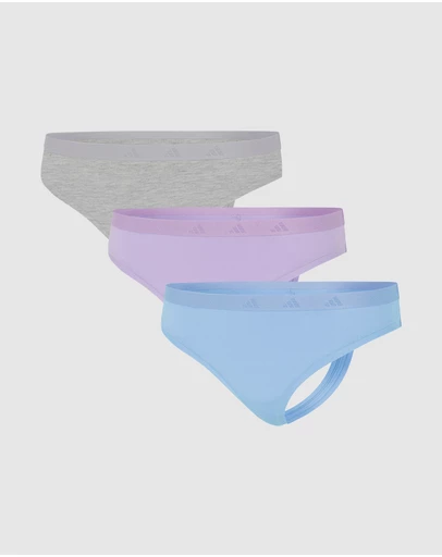 adidas Sportswear - 3 Pack Active Essentials Cotton Low Rise Thong Underwear