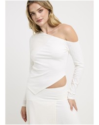 Alice In The Eve - Ashley Ribbed Assymetrical Top