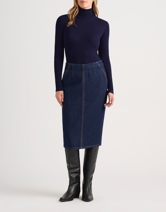 David Lawrence - Sue Denim Pencil Skirt