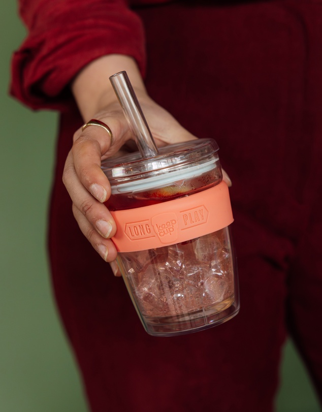 KeepCup - Longplay Cold Cup 12oz Reusable Coffee Cup with Boba Straw Lid