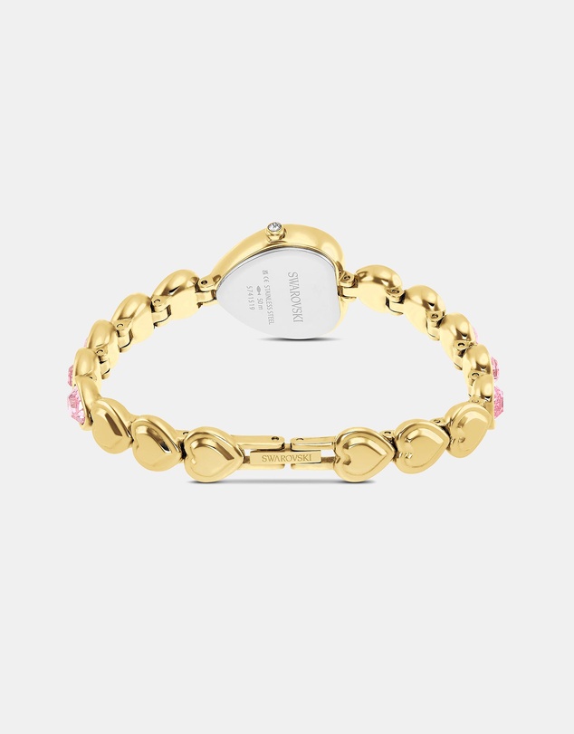 Swarovski - Idyllia Heart Watch, Crystal Bracelet, Pink, 18K Gold Finish