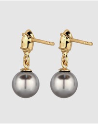 Elli Jewelry - Elegant Pearl Stud Earrings in Gold-Plated 925 Sterling Silver