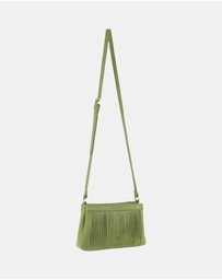 Pierre Cardin - Pierre Cardin Leather Pleated Design Crossbody Bag