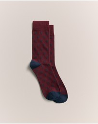 Trenery - Monogram Sock in Maroon