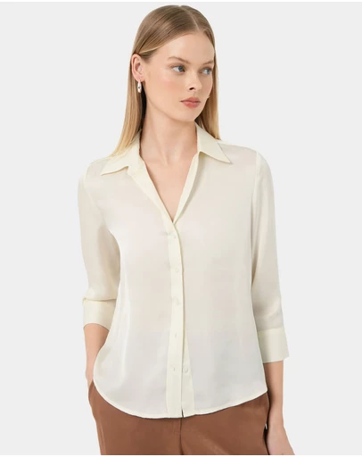 Forcast - Hailee 3/4 Sleeve Satin Blouse