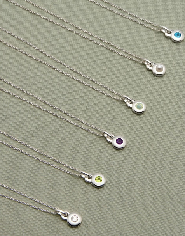 Najo - December Silver & Blue Topaz Birthstone Necklace