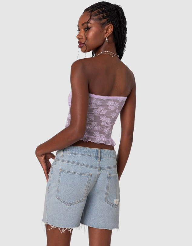 EDIKTED - Ballet Sheer Lace Tube Top