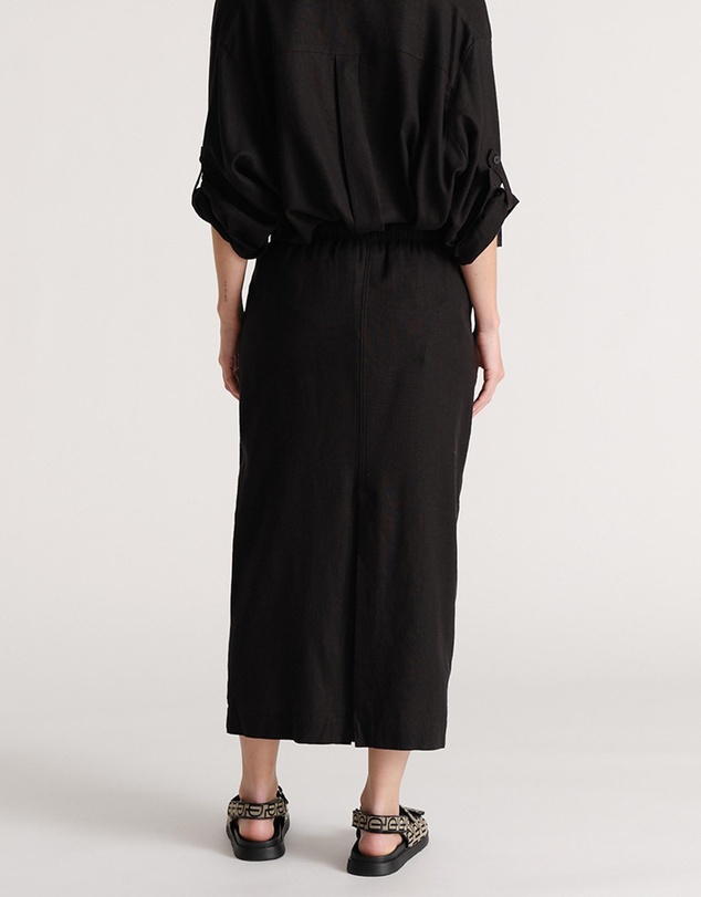 Decjuba - D-Luxe Linen Blend Midi Skirt