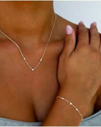 SAINT VALENTINE - Heart & Pearl Bracelet - Silver