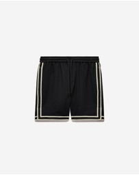 Calibre - Stripe Trim Textured Shorts Black