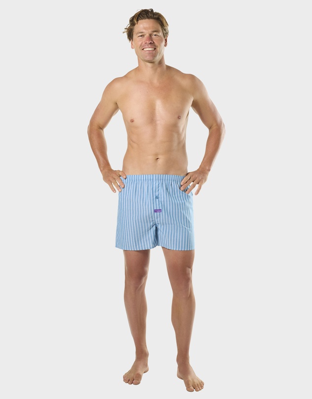 Mitch Dowd - Mens Checkers Boxer Shorts 3 Pack - Blue