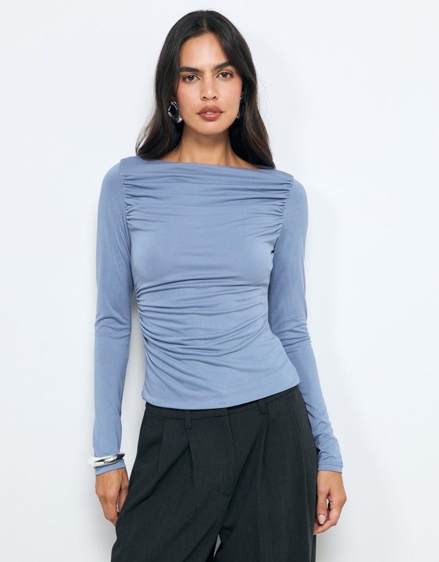 AERE - Eira Ruched Cupro Top
