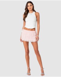 EDIKTED - Abrielle Tiered Chiffon Mini Skirt