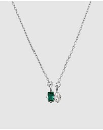 Elli Jewelry - Necklace Emerald Rectangle 925 Sterling Silver