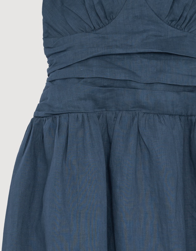 Revibe - Repaired AERE Jem Halter Linen Maxi Dress - AU 8