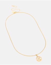 Lovisa - Waterproof Gold Plated Stainless Steel Sagittarius Circle  Zodiac Sign Necklace