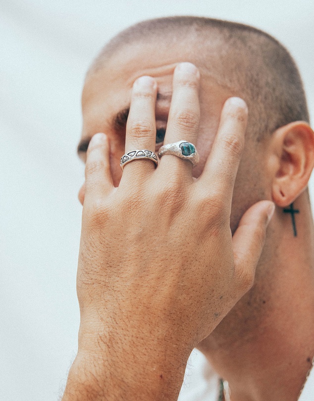 Haze & Glory - ICONIC EXCLUSIVE - Ring Chrysocolla Gemstone in 925 Sterling Silver