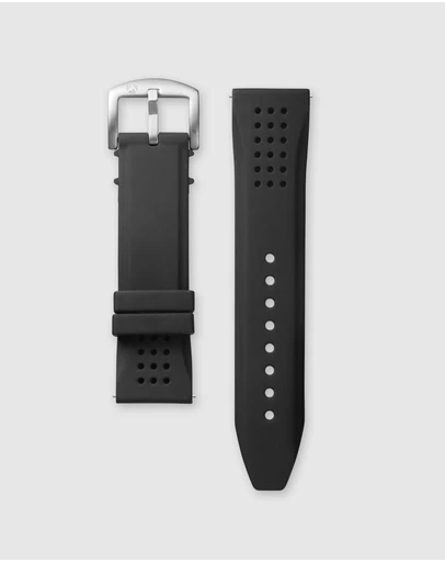 Maxum - Lansdowne Band - Black Silicone With Silver Tone Buckle
